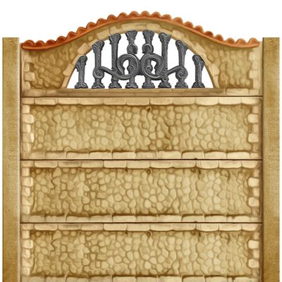 Gard beton Tracic 1 cu stâlpi simpli 2,2 m