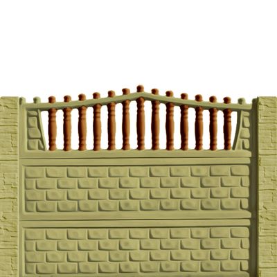 Gard beton Troian 1 stâlpi cu model piatră 1,5 m