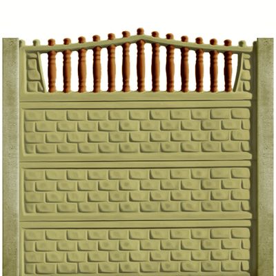 Gard beton Troian 1 cu stâlpi simpli 2 m