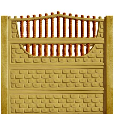 Gard beton Troian 2 cu stâlpi simpli 2 m