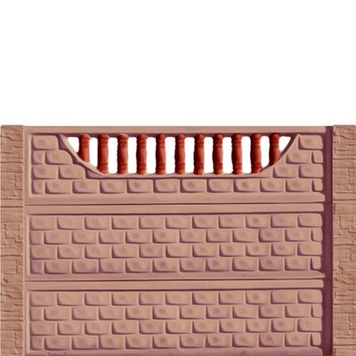 Gard beton Troian 6 stâlpi cu model piatră 1,5 m