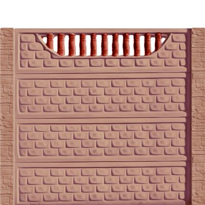 Gard beton Troian 6 stâlpi cu model piatră 2 m