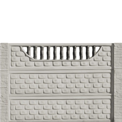 Gard beton Troian 6 stâlpi cu model piatră 1,5 m