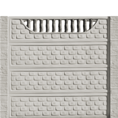 Gard beton Troian 6 stâlpi cu model piatră 2 m