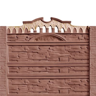 Gard beton Victorian 1 stâlpi cu model piatră 1,85 m