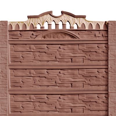 Gard beton Victorian 1 stâlpi cu model piatră 2,1 m