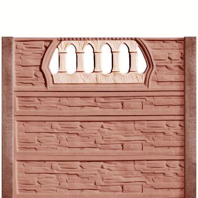 Gard beton Victorian 6 cu stâlpi simpli 1,85 m