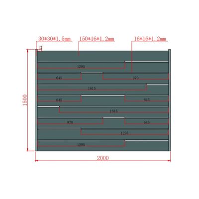 Panou gard aluminiu Ragnar, 2000 x 1500 mm Gri antracit RAL 7016