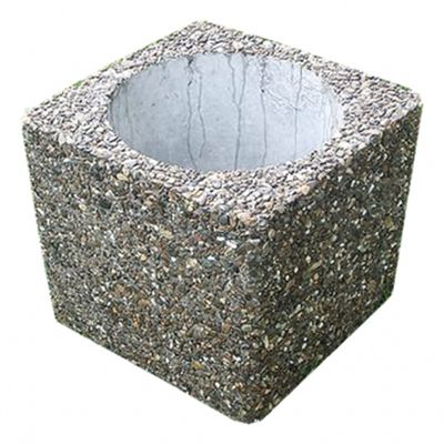 Ghiveci flori stradal Lapis pătrat, Gri
