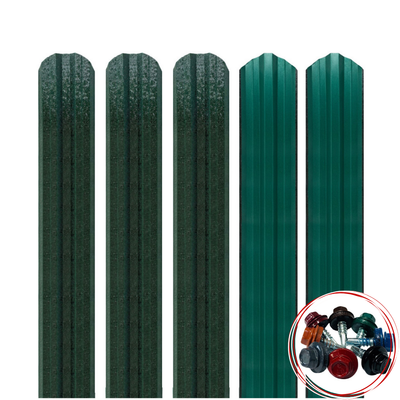Șipcă metalică gard Lucius 0,5 mm x 11,5 cm Verde supermat (RAL 6005) + CADOU Șuruburi 1 m
