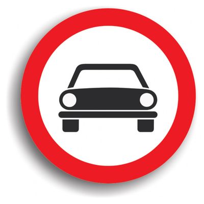 Indicator de reglementare - Accesul interzis autovehiculelor, cu excepția motocicletelor fără ataș 80 cm
