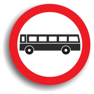 Indicator de reglementare - Accesul interzis autobuzelor 80 cm