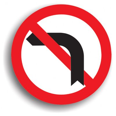 Indicator de reglementare - Interzis a vira la stânga / dreapta 60 cm
