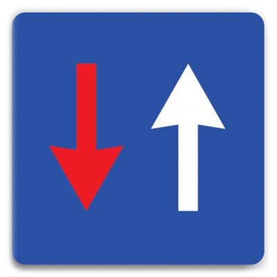Indicator de reglementare - Prioritate față de circulația din sens invers 85 cm