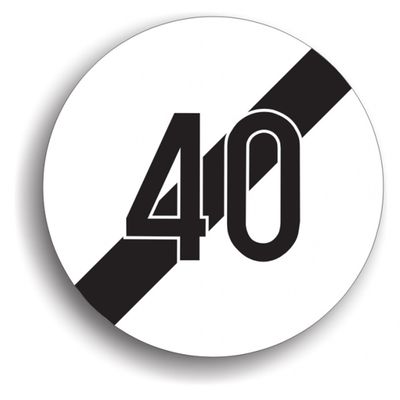 Indicator de reglementare - Sfârșitul limitării de viteză 80 cm