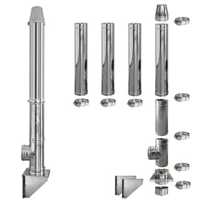 Coș de fum inox profesional Izonox 5 m x 130 mm Suspendat consolă