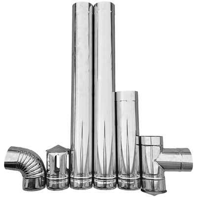 Kit evacuare centrală peleți Aden din inox, diametru 120 mm