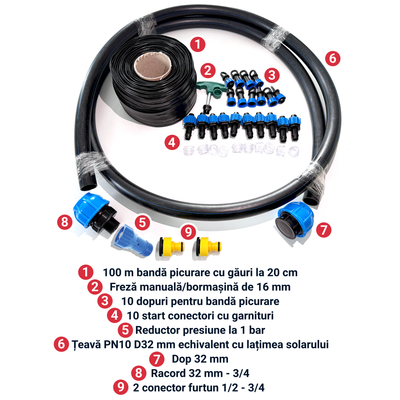 Kit irigare Complet prin picurare Cortis, 100 m