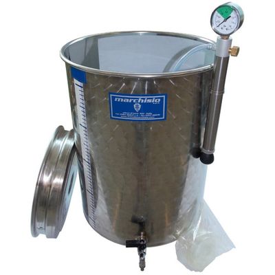 Cisternă inox Asconi 400 L, depozitare / fermentare + Cadou Accesorii