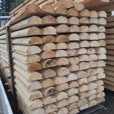 Lambriu semirotund din lemn tip buștean pentru cabane, 60 mm x 120 mm x 3 m
