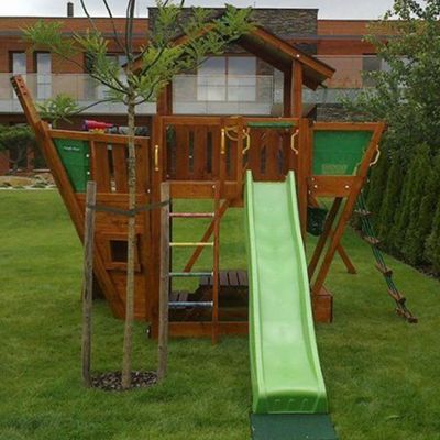 Loc de joacă Jungle Gym – Pirați cu turn Chalet + modul Vapor și leagăn