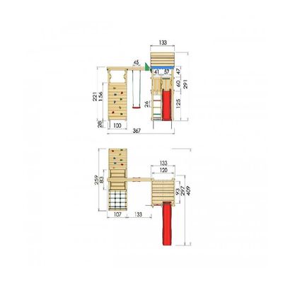 Loc de joacă Jungle Gym - Turn Home + Modul Climb
