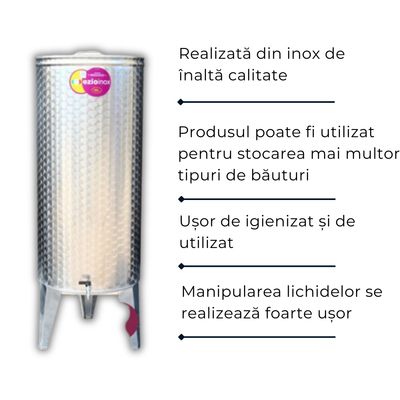 Cisternă inox cu dop Alsace 100 L, depozitare