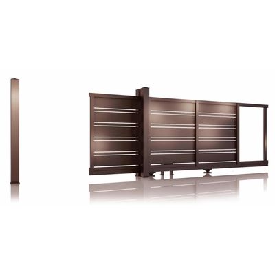 Poartă autoportantă metalică din aluminiu Neptun Line 5800 x 1800 mm, Maro RAL 8017