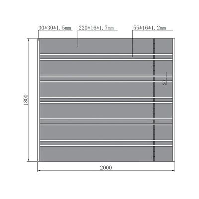 Panou gard aluminiu Neptun Line, fără stâlpi, 2000 x 1800 mm, Gri antracit RAL 7016