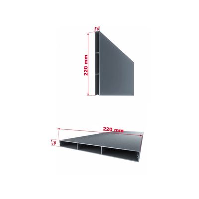 Panou gard aluminiu Neptun Line, fără stâlpi, 2000 x 1800 mm, Gri antracit RAL 7016