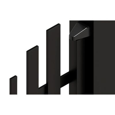 Set porți metalice din aluminiu Nerra Wave, Poartă mare 3000 x 1800 mm, Poartă mică 900 x 1800 mm, Negru lucios RAL 9005