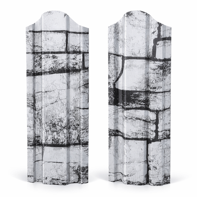 Șipcă metalică 2D Ronin 0,40 mm x 9 cm Model piatră gri vopsită pe ambele părți, 1.1 m