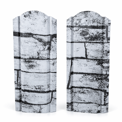 Șipcă metalică 2,5D Ronin 0,40 mm x 10 cm Model piatră gri vopsită pe ambele părți, 1.7 m