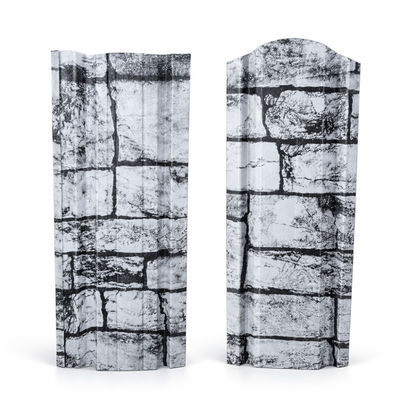 Șipcă metalică 3D Ronin 0,40 mm x 11,5 cm Model piatră gri vopsită pe ambele părți, 2 m