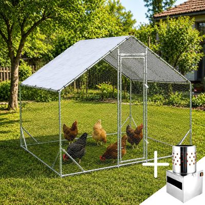 Pachet PROMO Țarc găini Rico 3x3 m + Deplumator de păsări Rico, diametru cuvă 50 cm