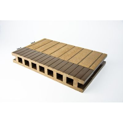 Pardoseală exterioară WPC trafic comercial 24,5 x 3,5 x 240 cm Periat o față, Maro închis