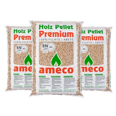 Peleți din rumeguș de molid AMECO ENplus A1, 15 kg
