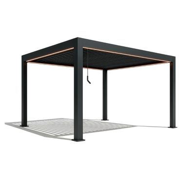 Pergolă bioclimatică Elite, 3x4 m, LED lumină caldă, Gri Antracit RAL 7016