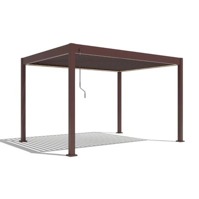 Pergolă bioclimatică Elite, 3x4 m, LED lumină caldă, Maro RAL 8017