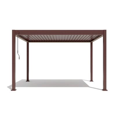 Pergolă bioclimatică Elite, 3x4 m, LED lumină caldă, Maro RAL 8017