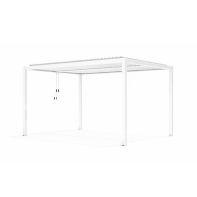 Pergolă bioclimatică Elite, 3x4 m, LED lumină caldă, Alb lucios RAL 9010