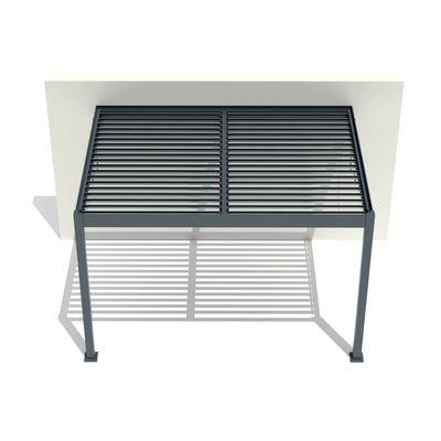 Pergolă bioclimatică Elite cu prindere de perete, 3x4 m, LED lumină caldă, Gri antracit RAL 7016