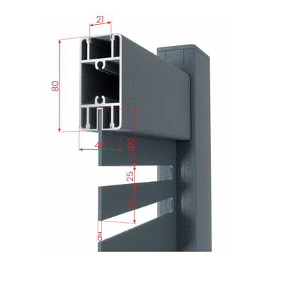 Set porți metalice din aluminiu Omar, Poarta mare 3500 x 1800 mm, Poarta mică 900 x 1800 mm, Maro închis RAL 8017