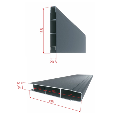 Set porți metalice din aluminiu Omar, Poarta mare 3000 x 2000 mm, Poarta mică 900 x 2000 mm, Gri antracit RAL 7016
