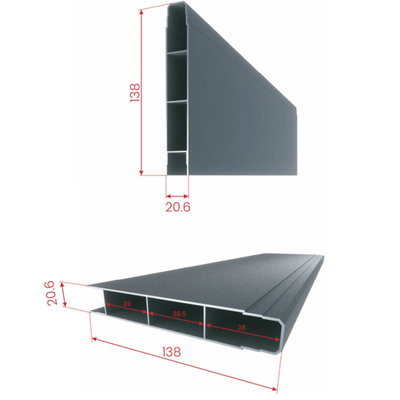 Set porți metalice din aluminiu Omar, Poarta mare 3500 x 1800 mm, Poarta mică 900 x 1800 mm, Gri antracit RAL 7016