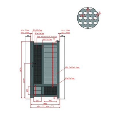 Set porți metalice din aluminiu Samurai, Poarta mare 3500 x 1800 mm, Poarta mică 900 x 1800 mm, Gri antracit RAL 7016