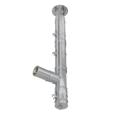 Coș fum profesional din inox Irinei Light 5 m x 200 mm pornire de la consolă (suspendat)