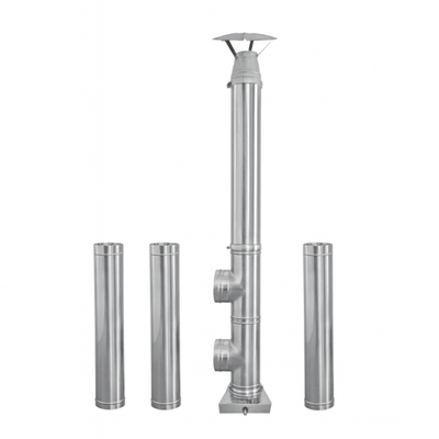 Coș de fum inox profesional Izonox 5 m x 130 mm pornire de la sol