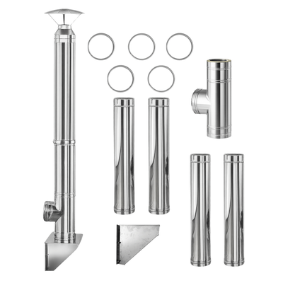 Coș de fum inox 5 m x 150 mm, profesional Izonox CeraPro, Suspendat consolă