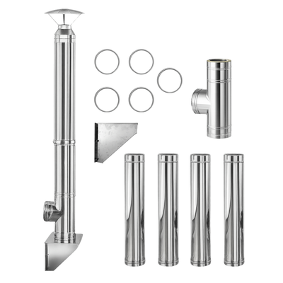 Coș de fum inox 5 m x 180 mm, profesional Izonox CeraPro, Pornire de la sol